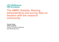 The HMRC Datalab: Sharing administrative and survey data on community
