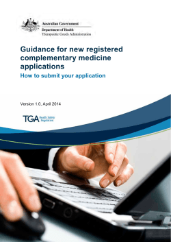 Guidance for new registered complementary medicine applications How to submit your application