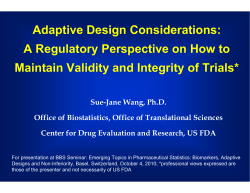 Adaptive Design Considerations: A Regulatory Perspective on How to