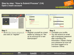 Step by step: “How to Submit Process” (1/4) !  