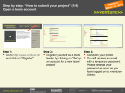 Step by step: “How to submit your project” (1/4) §  