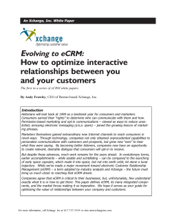 E How to optimize interactive relationships between you and your customers