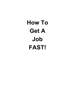 How To Get A Job FAST!