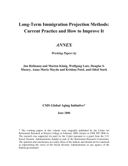 Long-Term Immigration Projection Methods: Current Practice and How to Improve It ANNEX