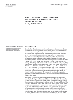 HOW TO SHAPE UP CONSERVATION-LED REGENERATION INITIATIVES REGARDING COMMUNITY NEEDS?