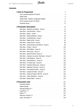 Contents 1 How to Programme VLT AQUA Drive Programming Guide