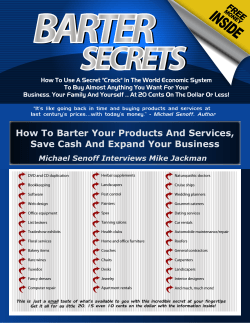How To Barter Your Products And Services,