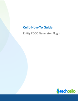 Cello How-To Guide Entity POCO Generator Plugin