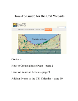 How-To Guide for the CSI Website
