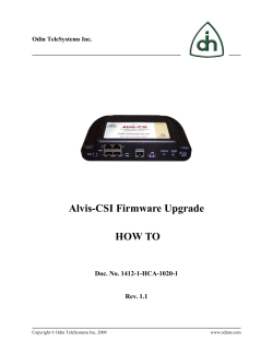 Alvis-CSI Firmware Upgrade HOW TO Doc. No. 1412-1-HCA-1020-1