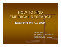 HOW TO FIND EMPIRICAL RESEARCH Researching the “
