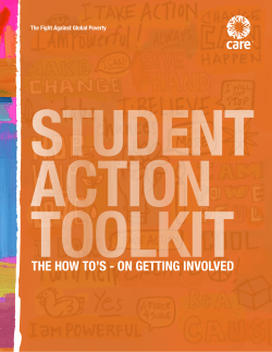 STUDENT ACTION TOOLKIT THE HOW TO’S - ON GETTING INVOLVED