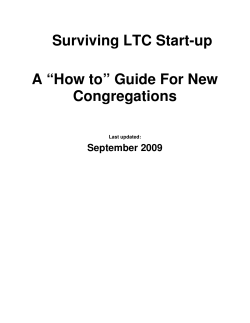 Surviving LTC Start-up  A “How to” Guide For New Congregations