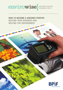 HOW TO BECOME A GREENER PRINTER HELPING YOUR BUSINESS AND