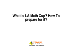What is LA Math Cup? How To prepare for it? TOPKIDS