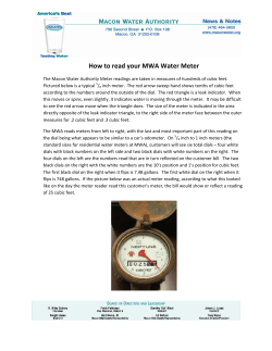How to read your MWA Water Meter