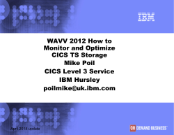 WAVV 2012 How to Monitor and Optimize CICS TS Storage Mike Poil