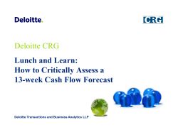 Deloitte CRG Lunch and Learn: How to Critically Assess a