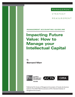 Impacting Future Value: How to Manage your Intellectual Capital