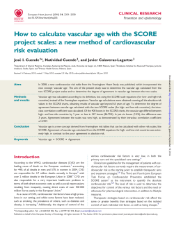 How to calculate vascular age with the SCORE risk evaluation