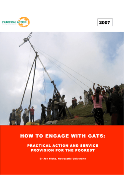 HOW TO ENGAGE WITH GATS: 2007 Contents