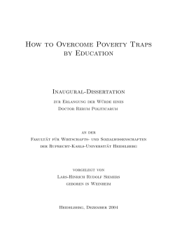 How to Overcome Poverty Traps by Education Inaugural-Dissertation
