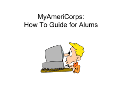 MyAmeriCorps: How To Guide for Alums