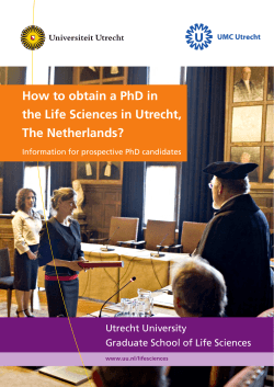 How to obtain a PhD in the Life Sciences in Utrecht,