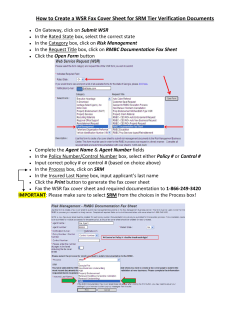 How to Create a WSR Fax Cover Sheet for SRM...