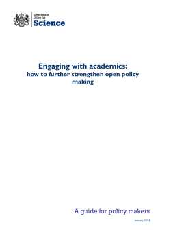 Engaging with academics: how to further strengthen open policy making