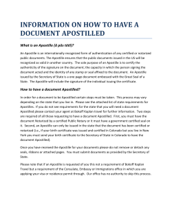 INFORMATION ON HOW TO HAVE A DOCUMENT APOSTILLED
