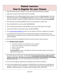 Distant Learners: How to Register for your Classes