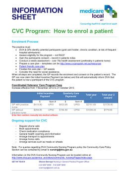 CVC Program:  How to enrol a patient Enrolment Process