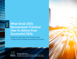 2 What Great CEOs Recommend: Practical How-To Advice from