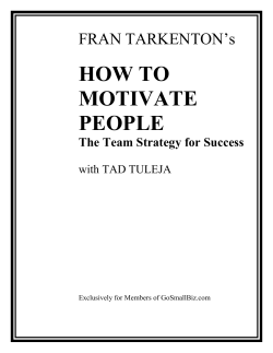 HOW TO MOTIVATE PEOPLE FRAN TARKENTON’s