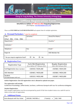 Offline Registration Form  A.  Personal Particulars: