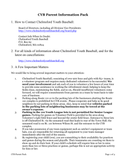 CYB Parent Information Pack 1. How to Contact Chelmsford Youth Baseball: