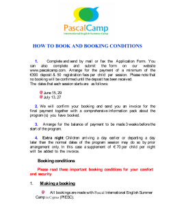 HOW TO BOOK AND BOOKING CONDITIONS