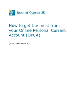 How to get the most from your Online Personal Current Account (OPCA)