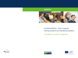 Grundtvig Mobility - How to organise A handbook on project management GRUNDTVIG