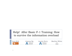 Help!  After Basic F-1 Training: How Ines Kirk Joanna Ng