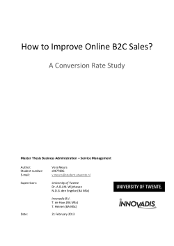 How to Improve Online B2C Sales? A Conversion Rate Study