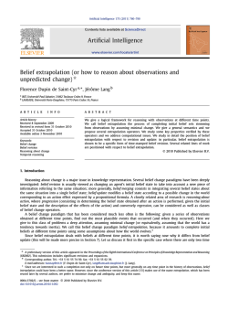 Artiﬁcial Intelligence Belief extrapolation (or how to reason about observations and