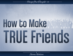 Change Your Thoughts  How to Make True Friends A