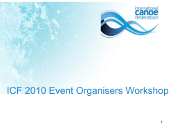 ICF 2010 Event Organisers Workshop 1