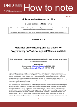 How to note Violence against Women and Girls CHASE Guidance Note Series