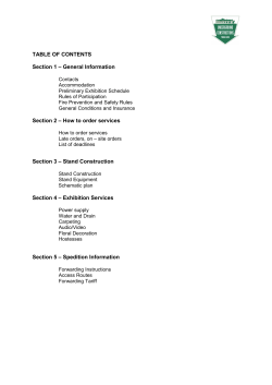 TABLE OF CONTENTS Section 1 – General Information