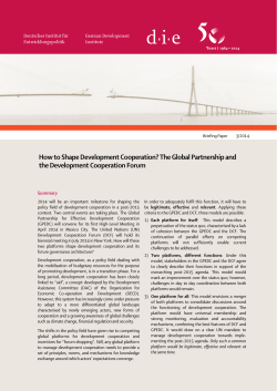 How to Shape Development Cooperation? The Global Partnership and Summary