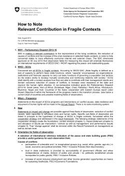 How to Note Relevant Contribution in Fragile Contexts  Corporate Domain Regional Cooperation