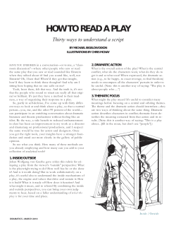 HOW TO READ A PLAY Thirty ways to understand a script